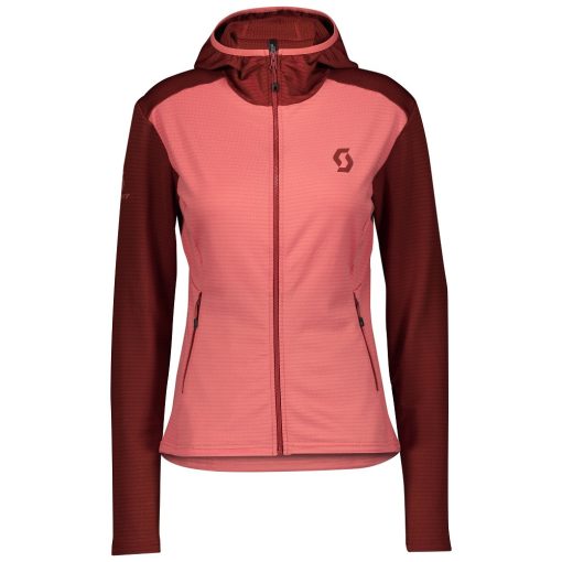 DEFINED LIGHT WOMEN'S HOODY MID-LAYER BORDÓ/TÉGLA